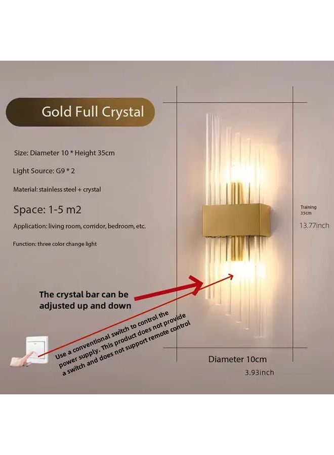 Modern Black Crystal Wall Lamp Three Color Variable Light For Bedroom Living Room - Image 4